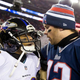 New England Patriots quarterback Tom Brady greets Baltimore Ravens wide receiver Steve Smith after the Patriots narrowly defeated the Ravens 35-31 last Saturday. (Photo: Baltimore Ravens)
